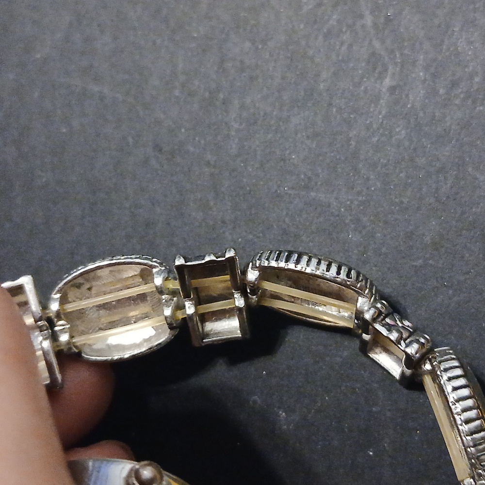 Chico's silver tone elastic wrist watch bracelet - Picture 6 of 9